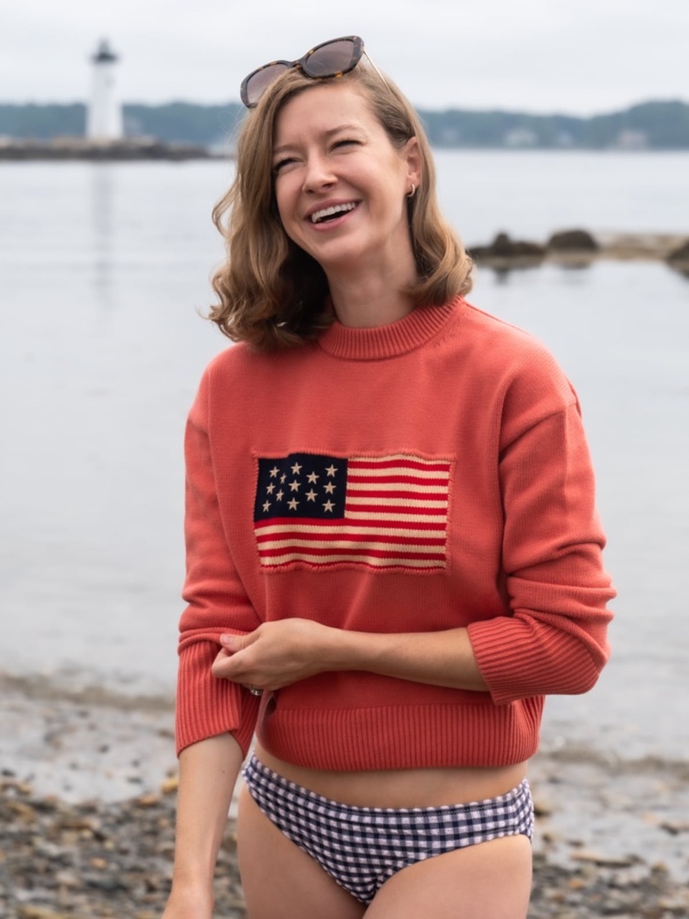 Tuckernuck x Murrays Coral American Flag Sweater 🇺🇸 - Picture 2 of 13